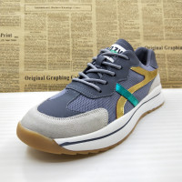 2023年新款百搭夏季軟底防滑透氣真皮商務休閒運動鞋百搭跑步男鞋