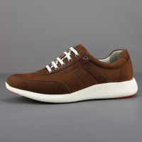 清倉牛貨廣東高端真皮男鞋時尚運動休閒鞋真皮頭層牛皮爆米花跑鞋