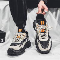 網紅爆款男鞋夏季透氣網面百搭運動休閒跑步厚底輪胎老爹男款潮鞋