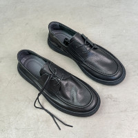 真皮男鞋2023夏季新款黑色休閒皮鞋柔軟舒適日常通勤百搭透氣單鞋