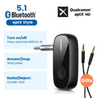 Приемник Bluetooth UGREEN 5,1 AptX HD 3,5 мм, AUX разъем, аудио, беспроводной адаптер для автомобиля, ПК, наушников, микрофона 3,5, Bluetooth 5,0