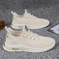 男鞋2023新款夏季透氣休閒運動網鞋百搭跑步軟底飛織網面男士潮鞋