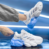 網紅爆款男鞋夏季透氣潮流網面休閒運動鞋青少年增高厚底老爹潮鞋