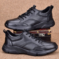 斷碼清倉真皮運動皮鞋男士頭層牛皮戶外休閒防滑跑步鞋軟麪皮男鞋