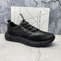 撤櫃斷碼處理2023新款真皮男鞋鬆緊帶輕底百搭低幫休閒運動皮鞋