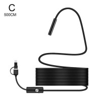 Промышленная камера-эндоскоп 5,5 мм IP67 Водонепроницаемый инспекционный бороскоп 6 светодиодов, регулируемый для телефонов Android, канализационный автомобильный ПК USB Type C