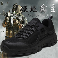 春季透氣全黑色鞋男訓練鞋厚底耐磨防滑防水戶外作戰訓練鞋男運動百搭
