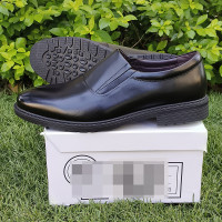 新款頭層牛皮作業服皮鞋男正裝商務休閒皮鞋全牛皮上班服工作皮鞋