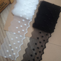 Кружевная ткань с вышивкой, гипюровая ткань в горошек, кружевная ткань, 6 см, кружевная лента, отделка, Швейные аксессуары для платья encaje dentelle PQ15, 1 размер