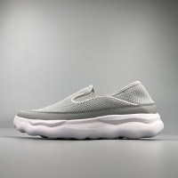 外貿出口男士夏季透氣休閒大尺碼網鞋一腳蹬軟底輕便中老年慢跑鞋