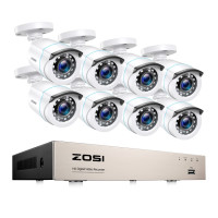 Система камер домашней безопасности ZOSI 8CH 1080p H.265 + DVR 8 шт. 1080P/2.0MP Наружные камеры видеонаблюдения DVR комплект