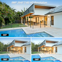 Камера Наружного видеонаблюдения, 8 Мп, 4K, Wi-Fi, HD, 5 МП, H.265