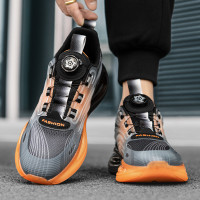 莆田男鞋夏季透氣爆米花底氣墊減震跑鞋休閒跑步旋轉鈕釦運動潮鞋