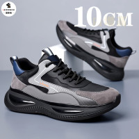 高端男鞋內增高10cm夏季厚底真皮休閒阿甘鞋男防滑耐磨運動鞋