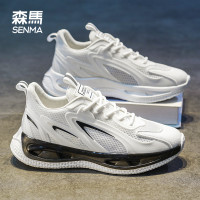 森馬男鞋夏季透氣2023新款網面網鞋男款運動跑步氣墊增高老爹鞋W