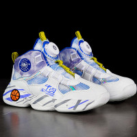 夏季運動鞋男款青少年防滑無鞋帶籃球旋轉鈕釦初中大童學生鞋子男