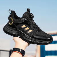 自動鞋帶運動鞋旋轉鈕釦鞋男免系鞋帶跑步鞋男鞋不用系鞋帶的鞋子