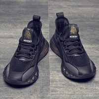 芸棉繡男鞋2023秋季軟底百搭透氣運動休閒鞋薄款輕便鏤空網面鞋子