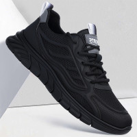 男鞋2023秋季新款潮鞋百搭網面鞋男士透氣防臭厚底運動休閒鞋子男