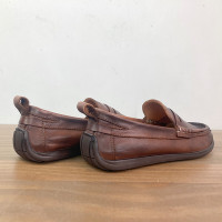 男鞋真皮一腳蹬休閒鞋平跟棕色豆豆鞋軟底輕便小皮鞋套腳懶人鞋男