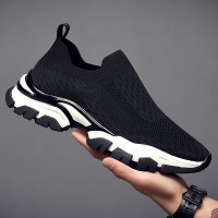 夏季一腳蹬網面鞋男鏤空網鞋透氣輕便薄款運動鞋春秋款針織鞋男士