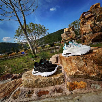 小惡魔之眼 線下800+提花網紗面厚底小氣墊男士休閒鞋老爹鞋跑鞋