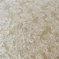 Высококачественная кружевная ткань для свадебного платья, кружевная ткань с блестками, ширина 130 см, кружевная ткань, продажа по ярду