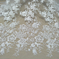 Свадебное кружевное платье, свадебное платье, кружевная свадебная ткань, кружево цвета слоновой кости, ширина 130 см, продажа по ярду