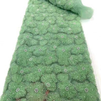 Африканская кружевная ткань с бисером