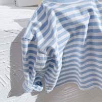 VIDMID Детская Хлопковая полосатая футболка Топ для мальчиков и девочек универсальная свободная футболка одежда P5871