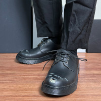 真·金屬鐵頭！vibe德比鞋男破壞設計鐵頭鞋進口小牛皮低幫馬丁鞋