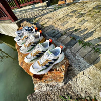 外貿工廠剪標尾單!減震Q彈透氣針織爆米花鞋底男士夏季運動休閒鞋