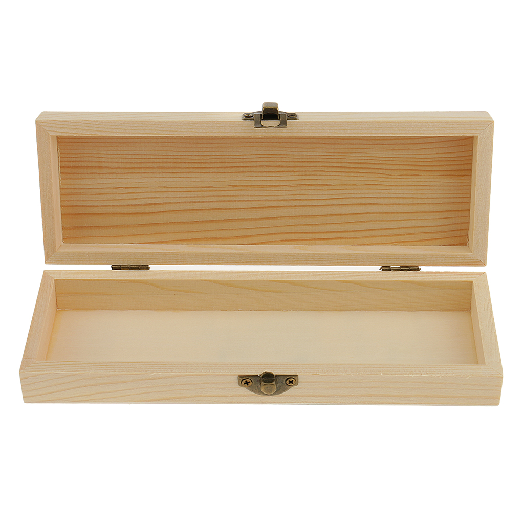 Blank Unfinished Rectangle Wooden Box Gift Jewelry Box DIY Base for Kids Toys Crafts Jewelry Beads Wine Containers