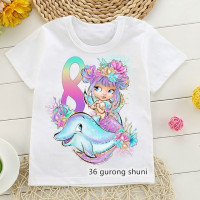 Футболка для девочек, дневной день рождения, цифровой мультяшный принт для детей, подарок на день рождения, костюм, милые футболки для маленьких девочек, оптовая продажа