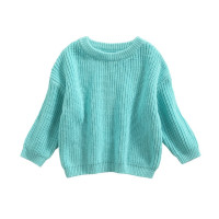 Свитера с круглым вырезом для маленьких девочек и мальчиков, зимние теплые вязаные пуловеры ярких цветов с длинным рукавом, новая мода 2021
