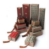 流苏首饰包装盒麻布书法古诗文玉器饰品挂件吊坠手镯链项链把件盒