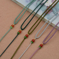 吊坠挂绳水晶玉石玛瑙琥珀挂件绳翡翠可调节项链绳饰品香包绳批发
