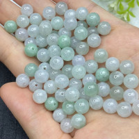 玉珠子 8mm冰糯种DIY翡翠珠子饰品配件四会玉石缅甸A货 散珠批发