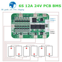 Плата защиты BMS печатной платы TZT 6S 12A 24 В для модуля литий-ионной, литиевой батареи 18650 6 упак.