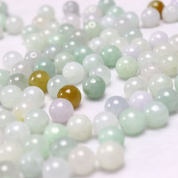 玉石A货天然翡翠珠子散珠8mm 饰品配件DIY水润圆珠链子玉珠子批发