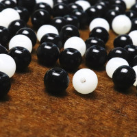 黑白B货珠子 手链项链绳手工DIY饰品玉珠 展会地摊散珠厂家批发