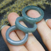 跑环 翡翠A货危料戒指蓝水色玉圈A货 戒指 手串跑环 戒指饰品配件