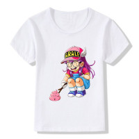 Летняя детская футболка аниме милая Arale мультяшный принт для девочек футболка с коротким рукавом смешная одежда для маленьких мальчиков детские топы HKP5110