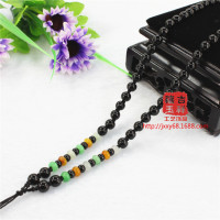 厂家批发高档黑色全珠子项链吊坠 数盘玉珠菩提玉挂坠