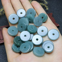 平安扣 A货翡翠小平安扣玉器蓝水危料DIY耳饰手链 玉石吊坠 配件