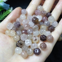 金丝玉9mm黄玉南瓜珠天然黄龙玉散珠玉石饰品配件紫白黄色南瓜珠