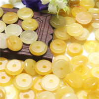 产地直销9mm平安扣天然黄龙玉散珠玉石DIY饰品配件金丝玉圆珠批发