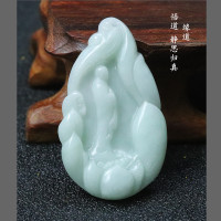正品新款天然翡翠悟道吊坠缅甸A货手工艺品玉坠挂饰玉器批发