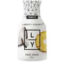 Йогурт LIBERTY YOGURT питьевой ананас, личи, кокос, 2%, 270 г