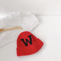 Детские вязаные шапки для мальчиков и девочек, шапки-бини с буквенным принтом для малышей, осенне-зимняя мягкая теплая повседневная детская шапка